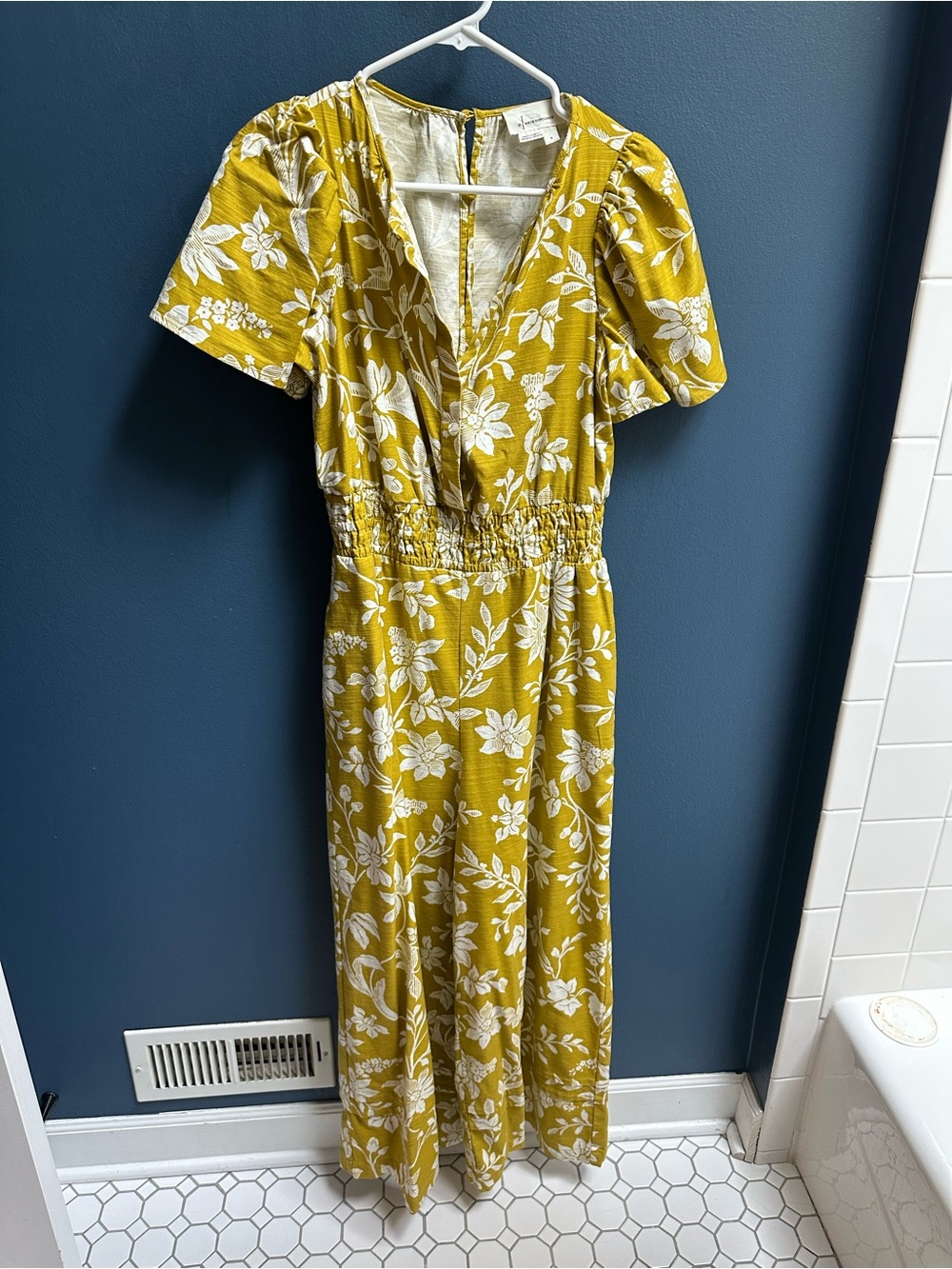 Mustard Yellow Floral Anthropology Romper